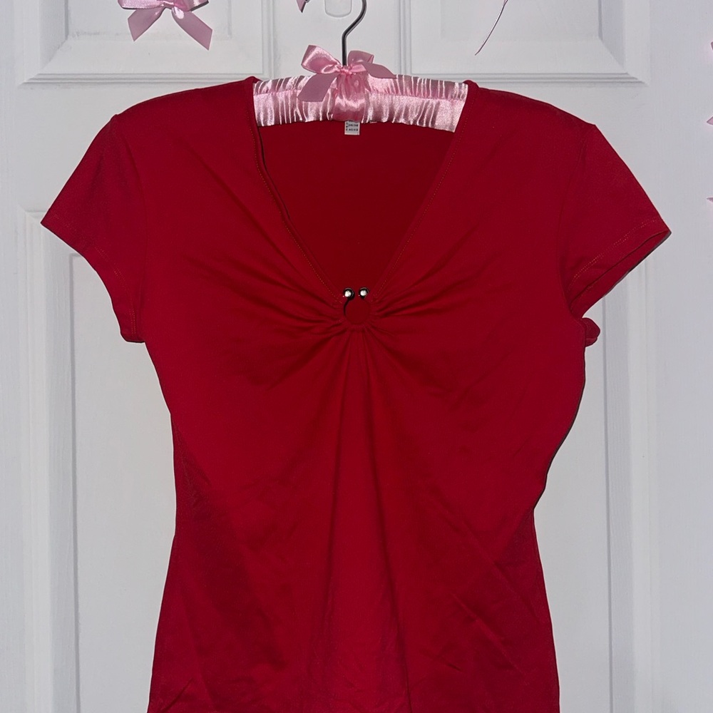 sexy red y2k top